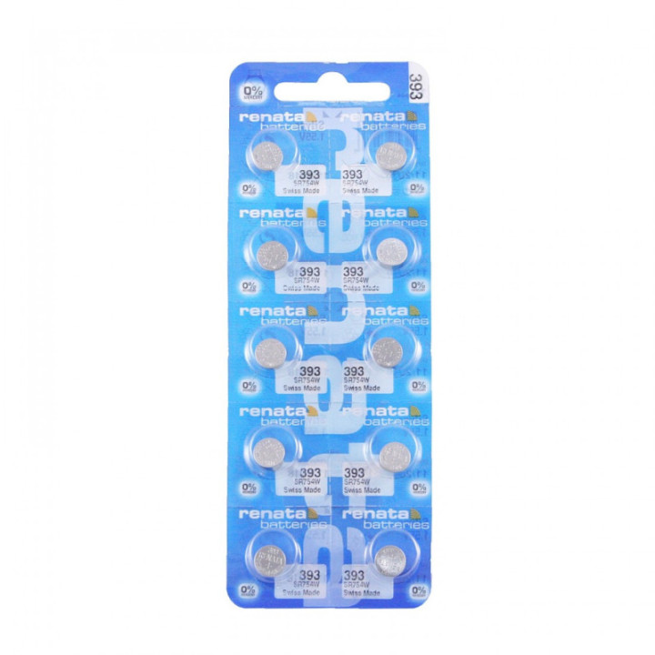 10 STUKS HORLOGEBATTERIJ RENATA 393, SR48, SR754W