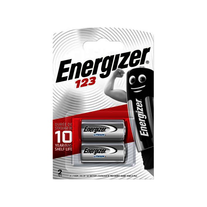 2 STUKS ENERGIZER CR123A LITHIUM POWER BATTERIJ