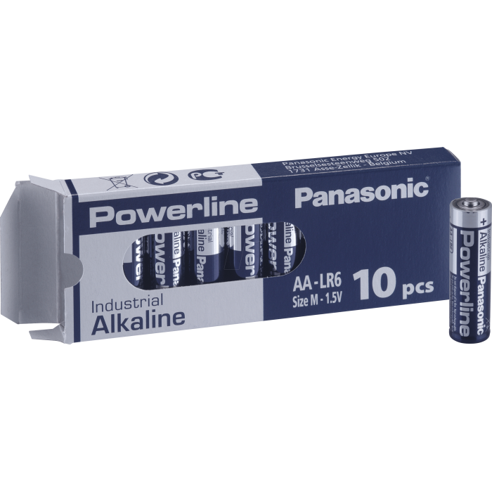 10 STUKS AA PANASONIC POWERLINE INDUSTRIAL LR06