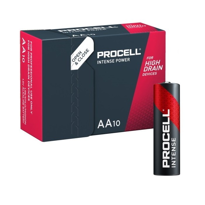 10 PIECES PROCELL INDUSTRIAL LR06, MN1500, AA ALKALINE