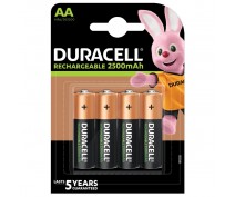 4 PIECES DURACELL RECHARGEABLE AA 2500 