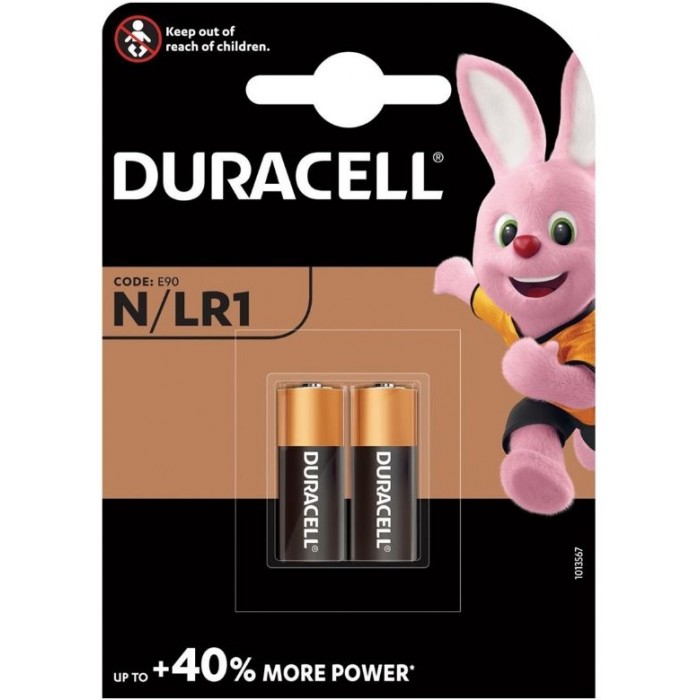 2 PCS DURACELL MN9100, LR01, N PLUS ALK.