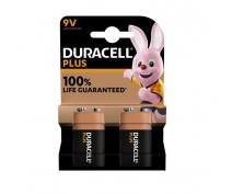 2 STUKS DURACELL MN1604, 6LR61, 9VOLT PLUS ALKALINE