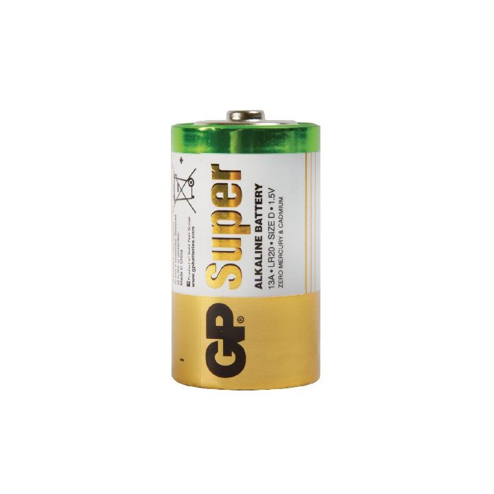 2 PCS GP13AS, LR20, D SUPER ALKALINE