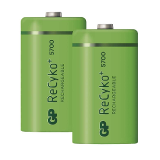 2PCS GP RECYKO RECHARGEABLE D 5700mAh