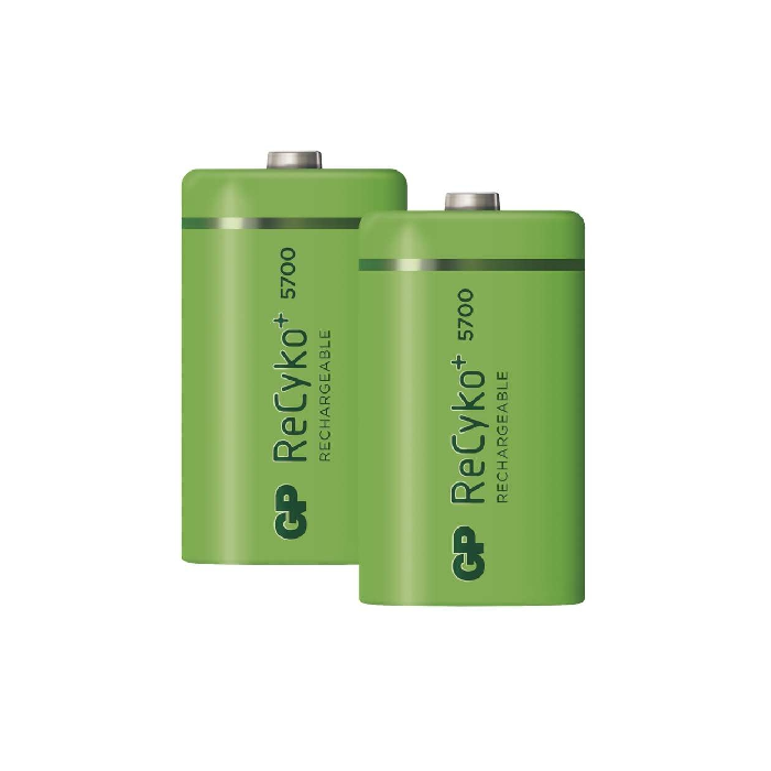 2PCS GP RECYKO RECHARGEABLE D 5700mAh