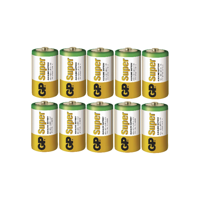 10 PIECES GP 13AS, LR20, D SUPER ALKALINE