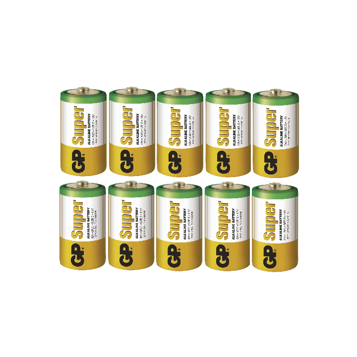 10 STUKS GP 13AS, LR20, D SUPER ALKALINE