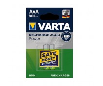 2 PIECES VARTA RECHARGEABLE 800AAA