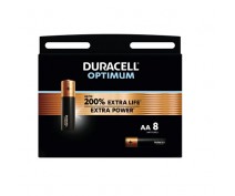 8 PIECES DURACELL OPTIMUM ALKALINE AA, LR06