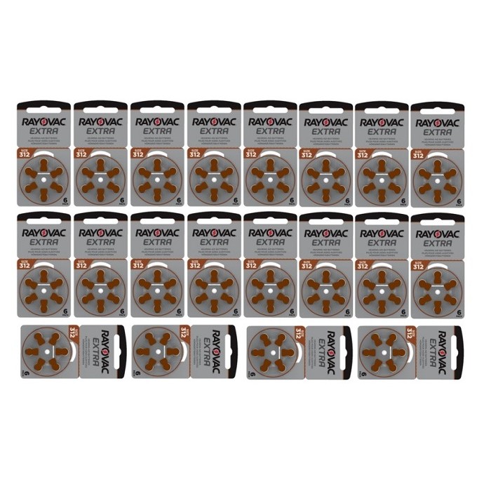 POWERDEAL 120 PCS RAYOVAC EXTRA 312, PR41 HEARINGAID BATTERIES POWERDEAL 120 PCS RAYOVAC EXTRA 312, PR41 HEARINGAID BATTERIES