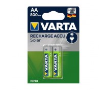 2 PIECES VARTA RECHARGEABLE AA 800mAh SOLAR 