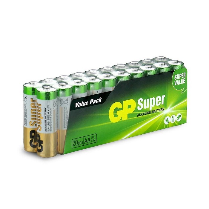 20 STUKS GP15AS, LR06, AA SUPER ALKALINE