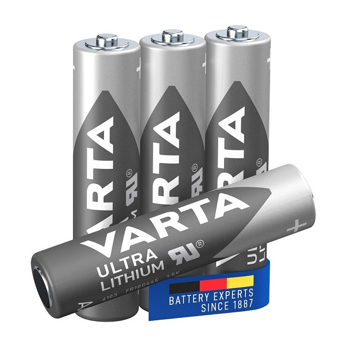 4 stuks Varta Lithium AAA, FR14505, L92, 6103 batterijen