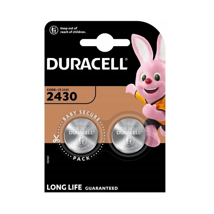 2 STUKS KNOOPCEL LITHIUM DURACELL CR2430