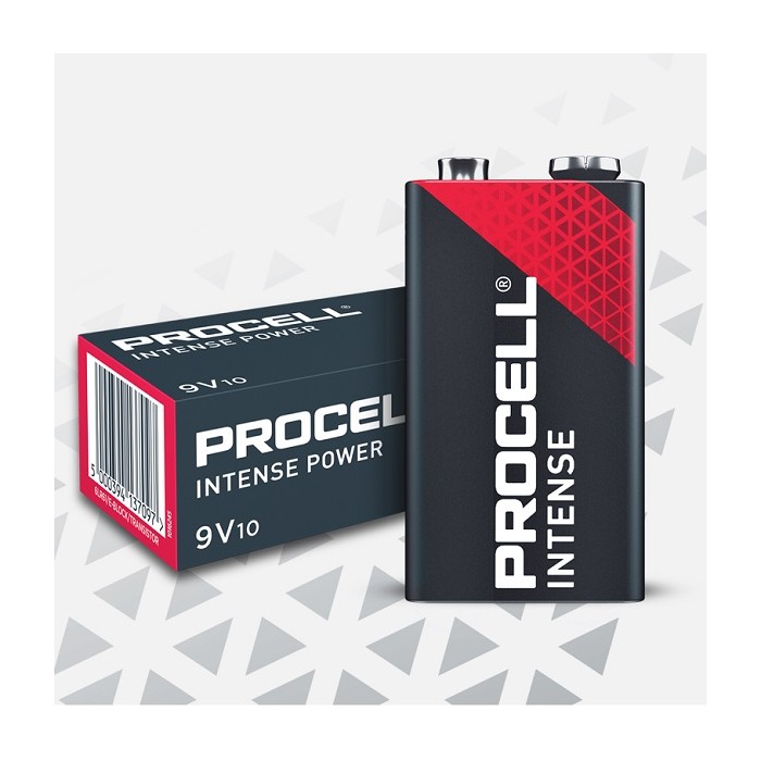 10 PIECES PROCELL INTENSE 6LR61, 9 VOLT ALKALINE