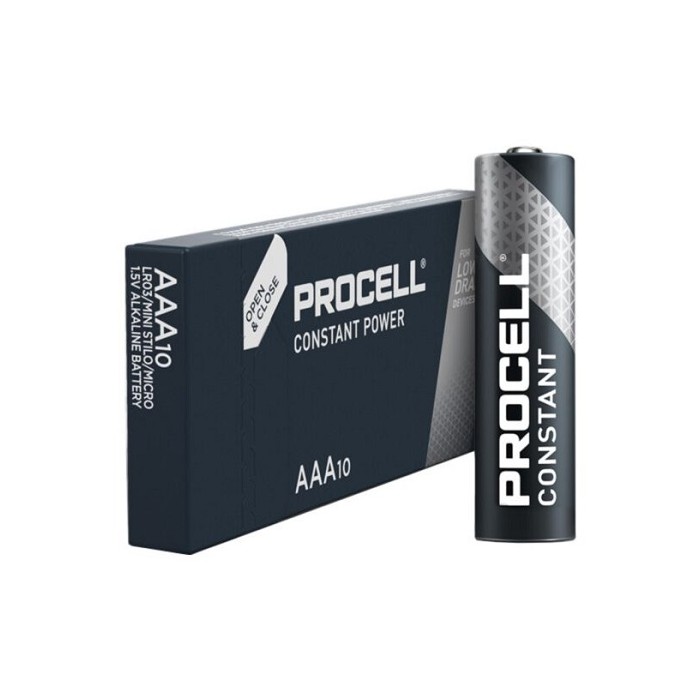 10 PCS PROCELL INDUSTRIAL LR03, MN2400, AAA ALKALINE