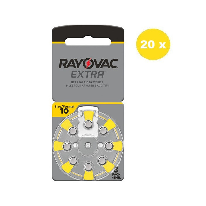 POWERDEAL 160 STUKS RAYOVAC EXTRA 10, PR70 HOORBATTERIJEN