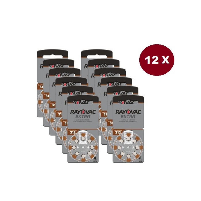 POWERDEAL 96 STUKS RAYOVAC EXTRA 312, PR41 HOORBATTERIJEN