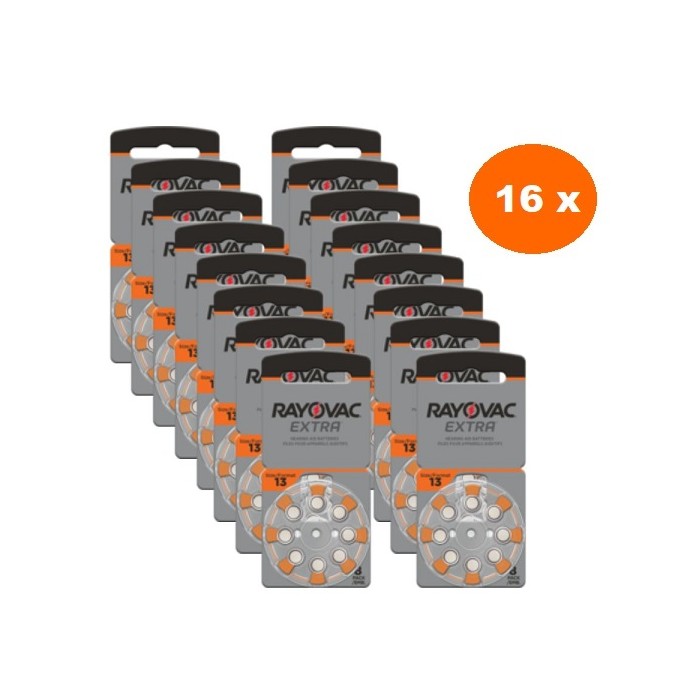 POWERDEAL 128 STUKS RAYOVAC EXTRA 13, PR48 HOORBATTERIJEN