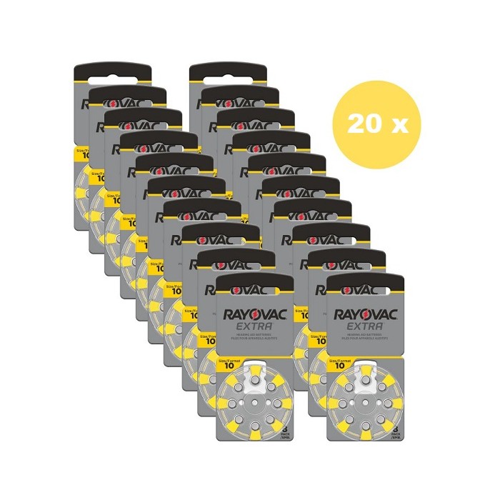 POWERDEAL 160 PIECES RAYOVAC EXTRA 10, PR70 HEARINGAID BATTERIES