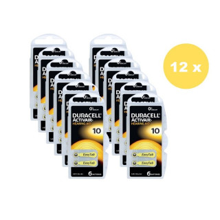 POWERDEAL 72 PCS DURACELL ACTIVAIR 10, PR70 HEARINGAID BATTERIES
