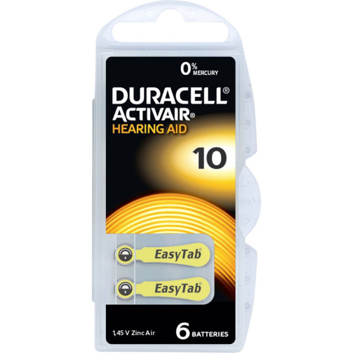 POWERDEAL 72 PCS DURACELL ACTIVAIR 10, PR70 HEARINGAID BATTERIES