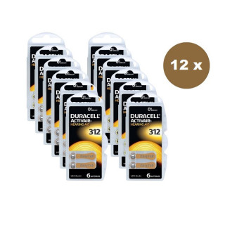 POWERDEAL 72 PCS DURACELL ACTIVAIR 312, PR41 HEARINGAID BATTERIES