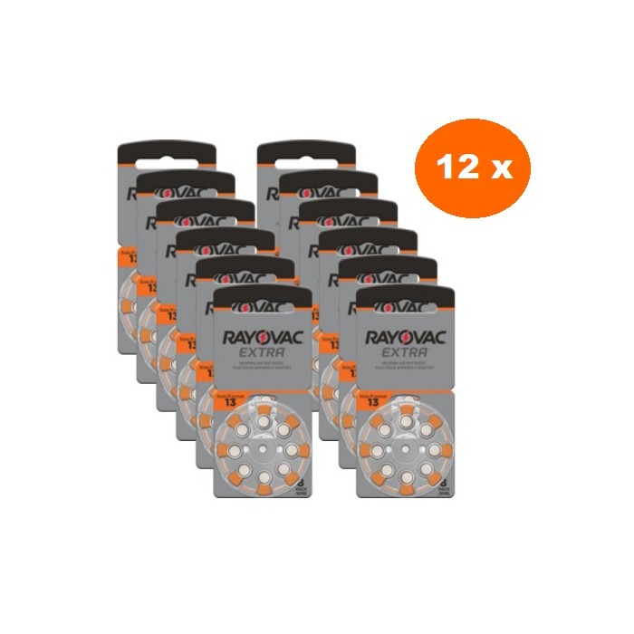 POWERDEAL 72 PIECES RAYOVAC EXTRA 13, PR48 HEARINGAID BATTERIES