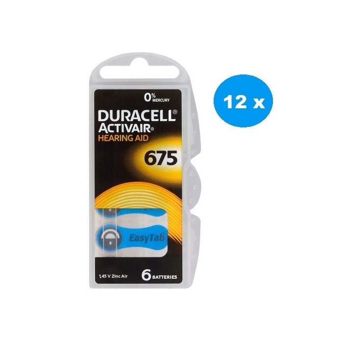 POWERDEAL 72 STUKS DURACELL ACTIVE AIR 675, PR44 HOORBATTERIJEN