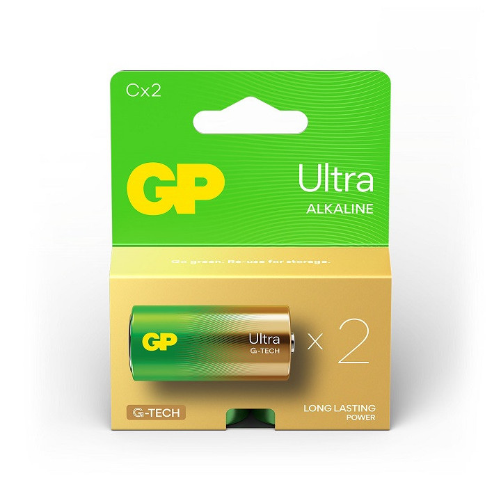 2 PCS GP14AU LR14, C ULTRA ALKALINE