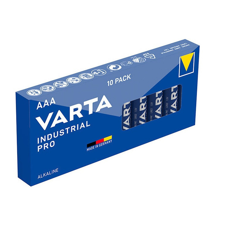 10 X VARTA INDUSTRIAL PRO ALKALINE LR03, AAA