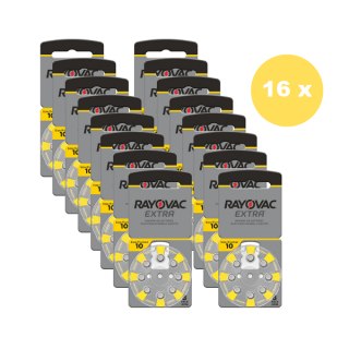 POWERDEAL 128 PIECES RAYOVAC EXTRA 10, PR70 HEARINGAID BATTERIES