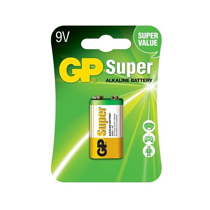 GP 1604AS, 6LR61, 9V. SUPER ALKALINE