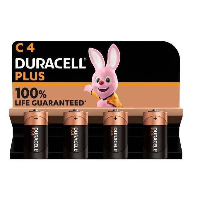 4 PCS DURACELL MN1300, LR20, D PLUS ALK.