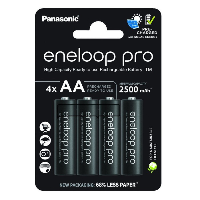 4 PIECES ENELOOP PRO RECHARGEABLE AA 2500mAh