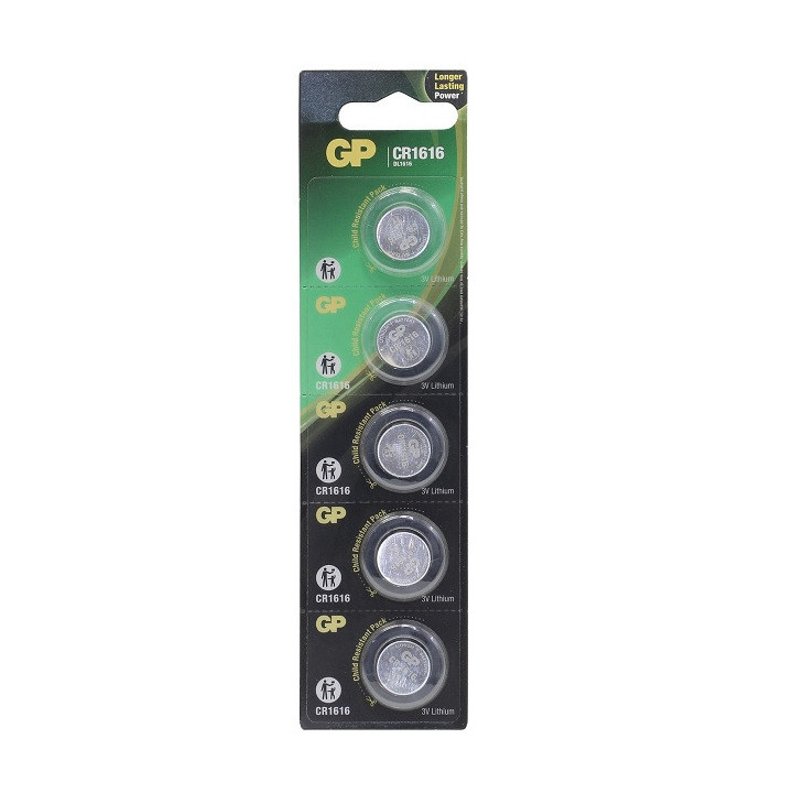 5 STUKS KNOOPCEL LITHIUM GP CR1616