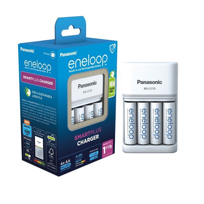 ENELOOP BQ-CC55 SNELLADER + 4xAA ENELOOP 1900mAh