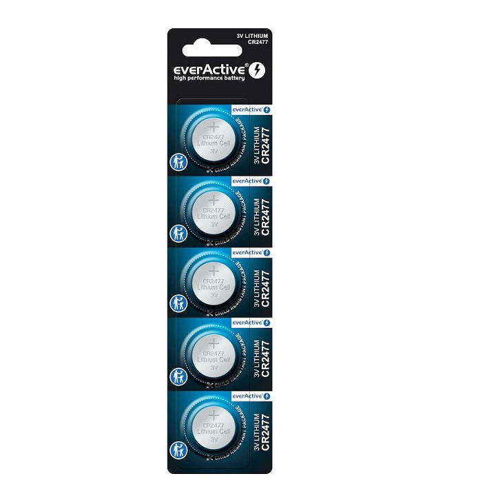 5 STUKS KNOOPCEL LITHIUM CR2477