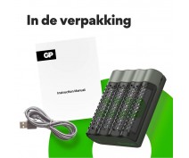 GP M451 USB CHARGER INC. 4 x AA 2600 RECYKO