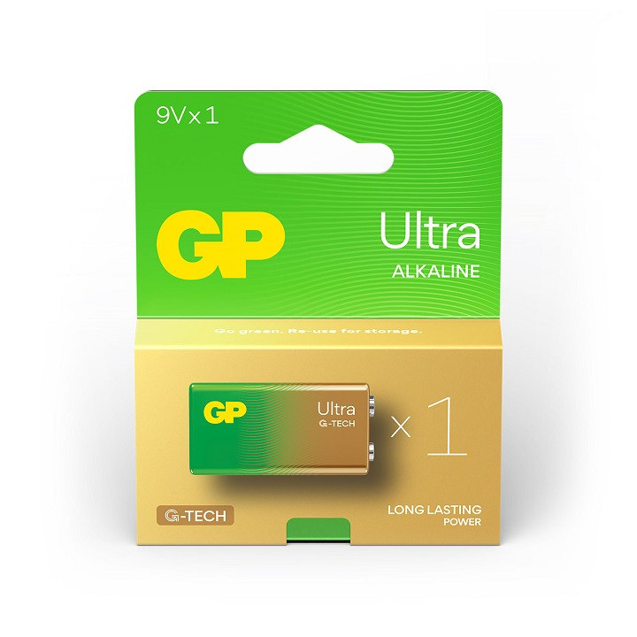 GP 1604AU, 6LR61, 9V. ULTRA ALKALINE