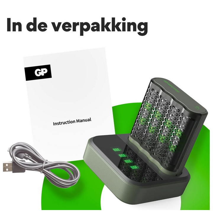 GP M451 USB CHARGER INC. 4 x AA 2600 RECYKO DOCKINGSTATION