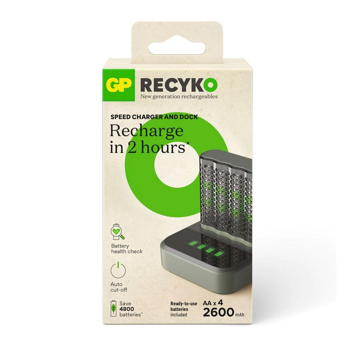 GP M451 USB CHARGER INC. 4 x AA 2600 RECYKO DOCKINGSTATION