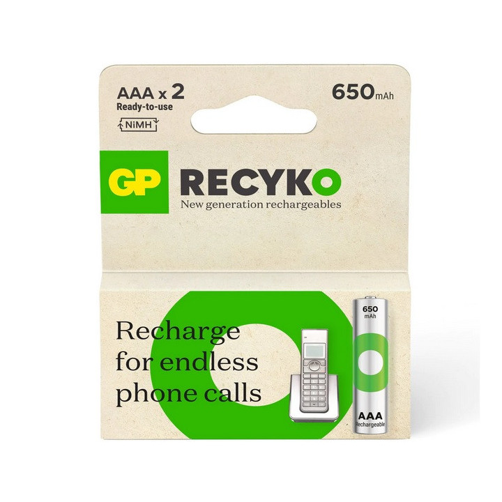 2 x AAA  OPLAADBAAR KPN DECT TELEFOON 650mAh
