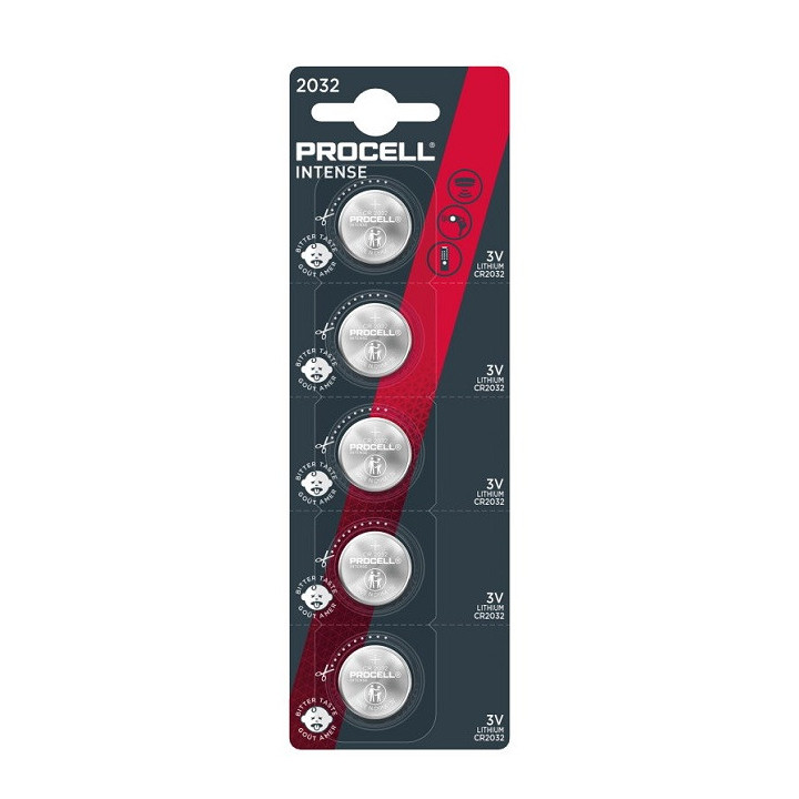 5 PCS BUTTONCELL LITHIUM PROCELL CR2032