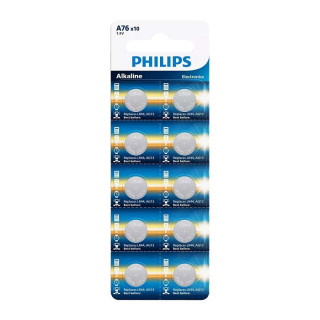 10 PCS PHILIPS A76, LR44, L1154, AG13