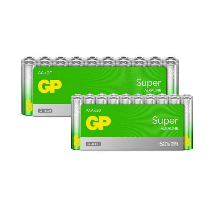  20x AA+20x AAA GP SUPER G-TECH BATTERIJEN