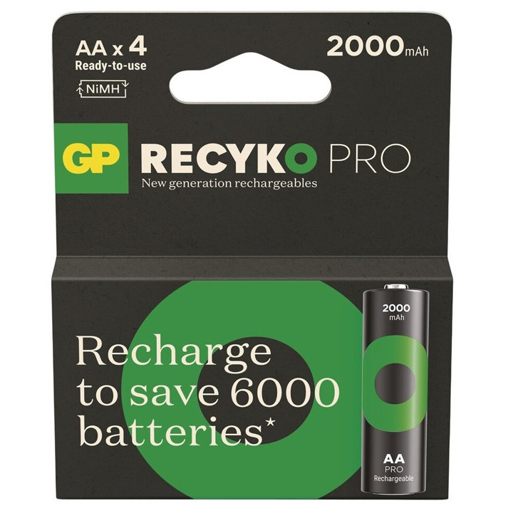 4 PCS GP RECYKO PRO RECHARGEABLE AA 2000