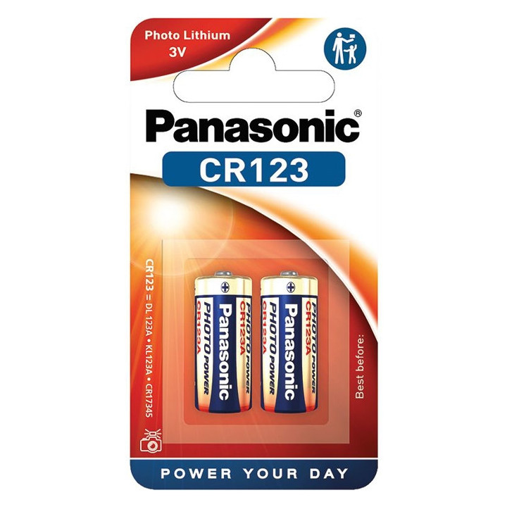 2 PCS PANASONIC CR123A LITHIUM POWER BATTERY