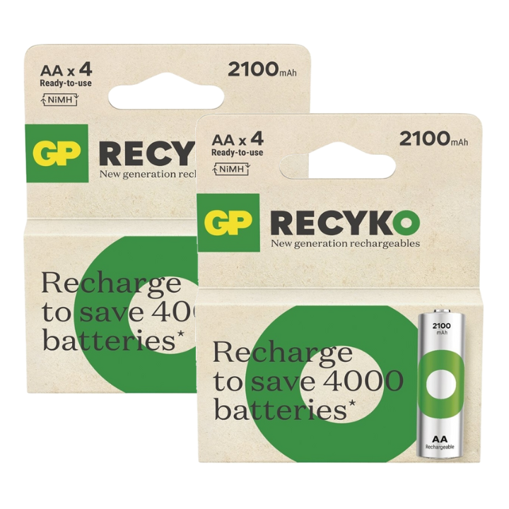8 STUKS OPLAADBAAR GP RECYKO AA 2100